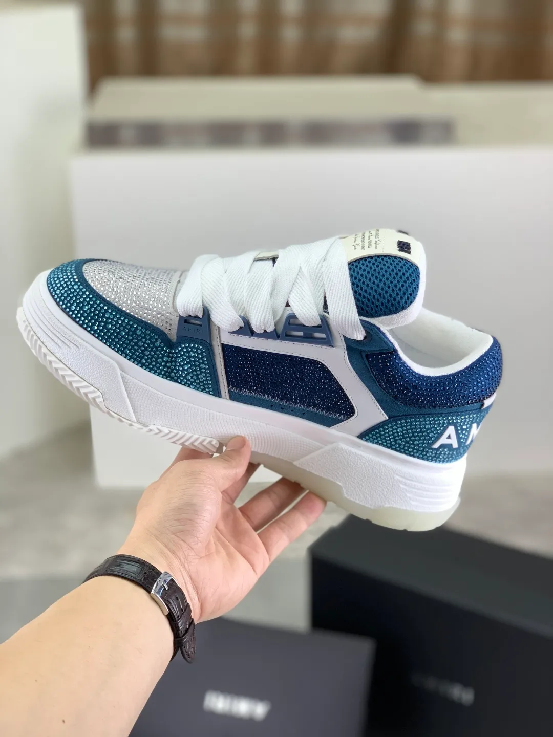 Men's men's shoes 💰P760 New [Amiri] hot diamond series Amiri - high-end quality original order casual shoes for couples 🧑‍🤝‍🧑 - Upper: 🔝Nappa calfskin, suede cowhide, canvas body hot work - Lining: brand mesh canvas cloth - Outsole: ultra-light tpu·rubber; multi-color molded outsole -Ultra-high quality control and exquisite workmanship: highlighted (high-end, extravagance, and class) -Size: Female 35-40 (41 customized) Male 38-45 (46 customized)